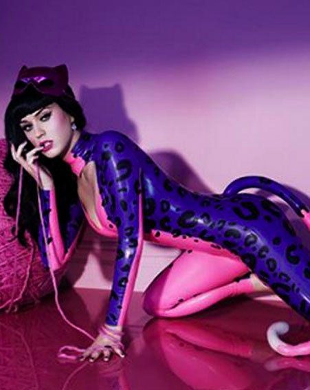 Katy Perry Dons Skin Tight Catsuit To Promote Purr Fragrance Ok Magazine 